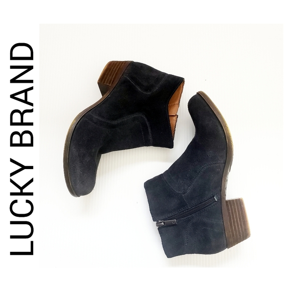 Lucky Brand Shoes - Lucky Brand Short Ankle Zip Booties Black Size 6